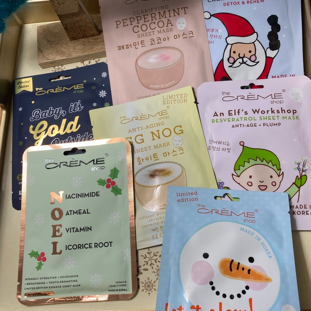 The Crème Shop Holiday Sheet Mask Collection x 7 different new
